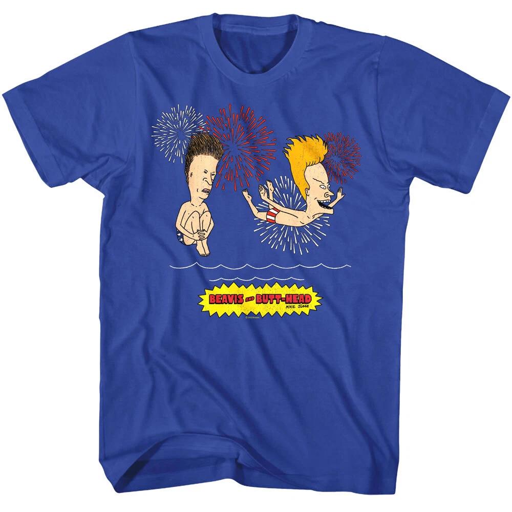Beavis and Butthead Firework Patriots Men s T Shirt 2XL