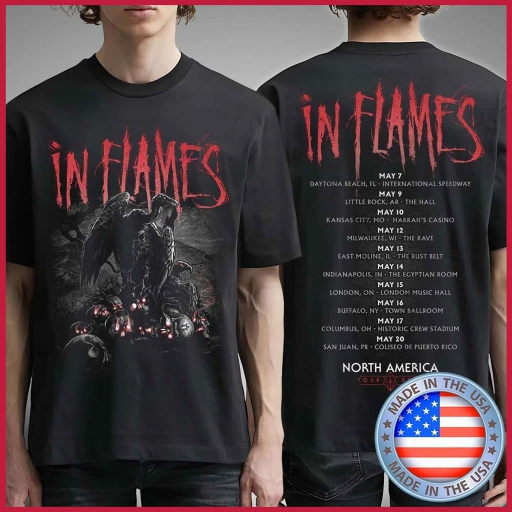 HOT NEW - In Flames North American Tour 2026 Two Sided Shirt Remake Gildan