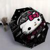 Hello Kitty,Haunted House Automatic Folding Umbrella-Simple 8-Rib Design, Bright Cartoon Pattern, Durable Iron Frame, Suitable For Travel, O