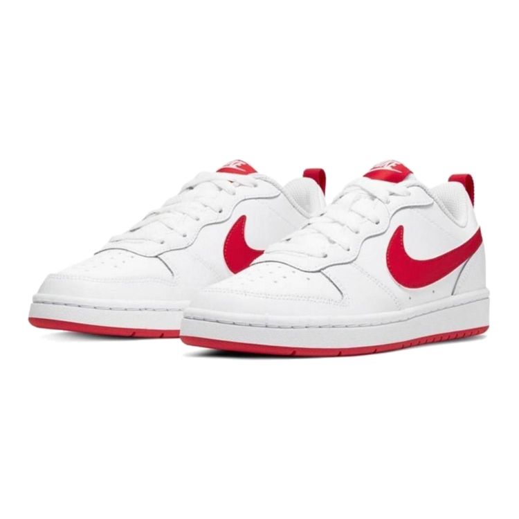 Nike Court Borough Low 2 GS White University Red Kids Sneakers BQ5448-103