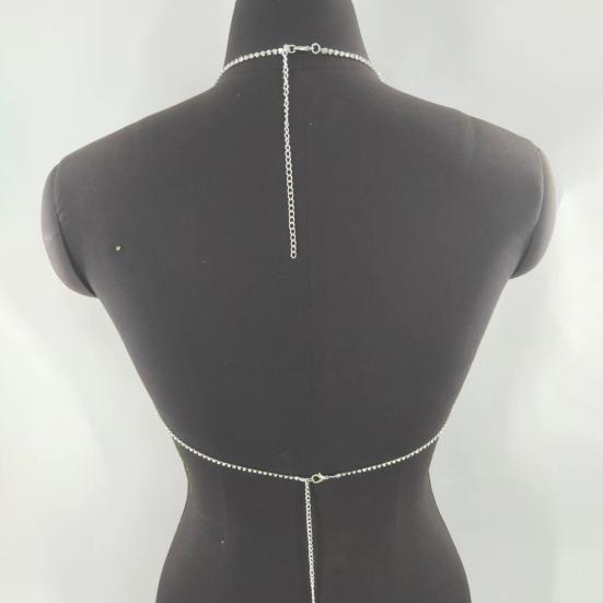 Versatile Rhinestone Chest Chain Multi Layer Design Lightweight Body Chain Women Sexy Statement Body Accessory