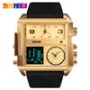 SKMEI F920 New Style China Male Digital Watch Perfect PU Leather Strap 3 Time Zone Waterproof Giant  Sports Watch Kit