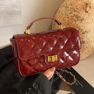 New High-end Patent Leather Small Fragrance Portable Small Square Bag Women's Fashion Temperament Light Luxury Versatile Messenger Bag