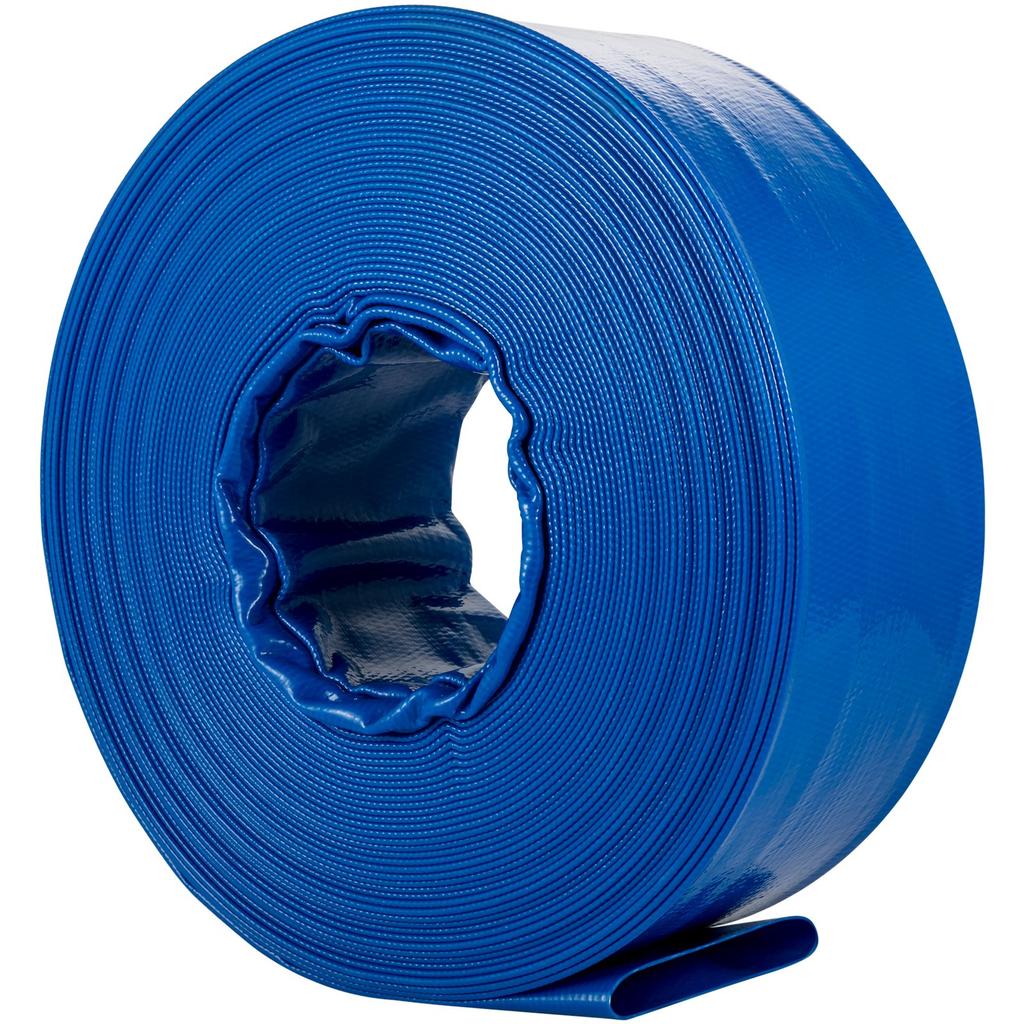 VEVOR Discharge Hose, 76 Mm X 32 M, PVC Lay Flat Hose, Heavy Duty Backwash Drain Hose with Clamps, Weather-proof & Burst-proof