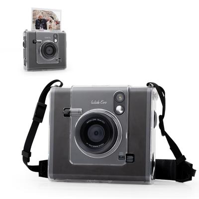 MUZIRI KINOKOO Instant Camera Clear Case for Instax Wide EVO Instant Camera Fuji Wide EVO Camera Hard PVC Protective Case Crystal Clear Cover with
