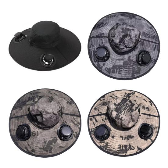 Solar Fan Hat with Dual Rechargeable Fans Design Wear-Resistant Sun Protection