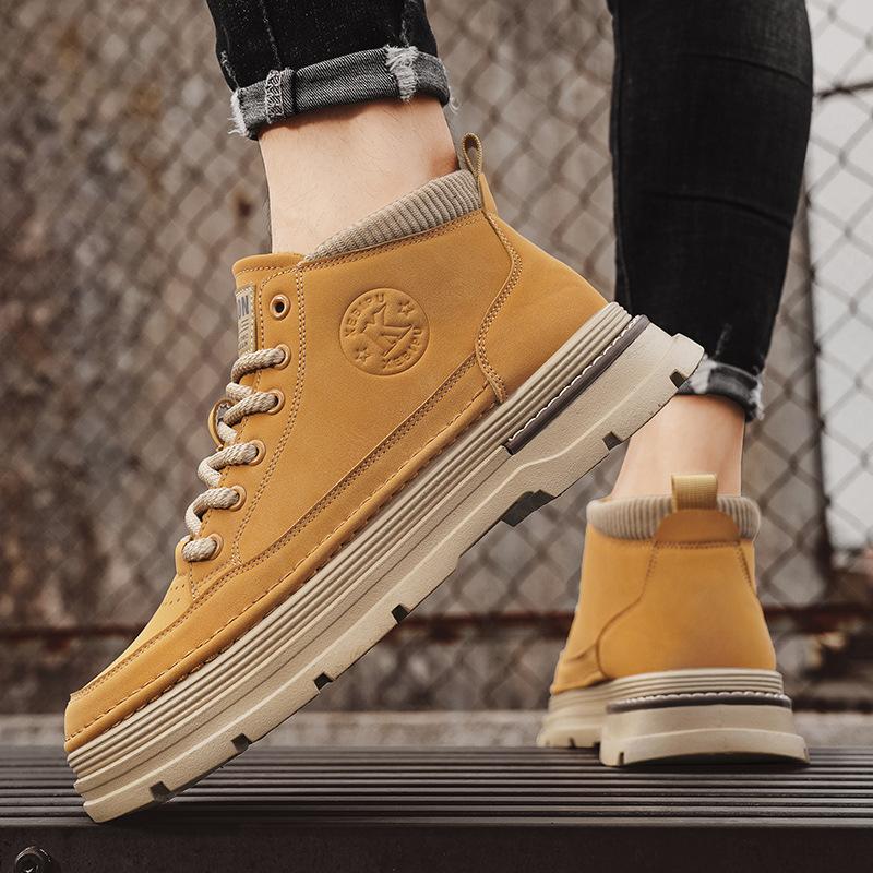 Autumn and winter men's high-top shoes outdoor tooling Martin boots platform short boots casual versatile men's boots