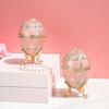 1Pc Faberge Egg Style Enamelled Jewelry Trinket Box Hinged Unique Gift for Home Decor