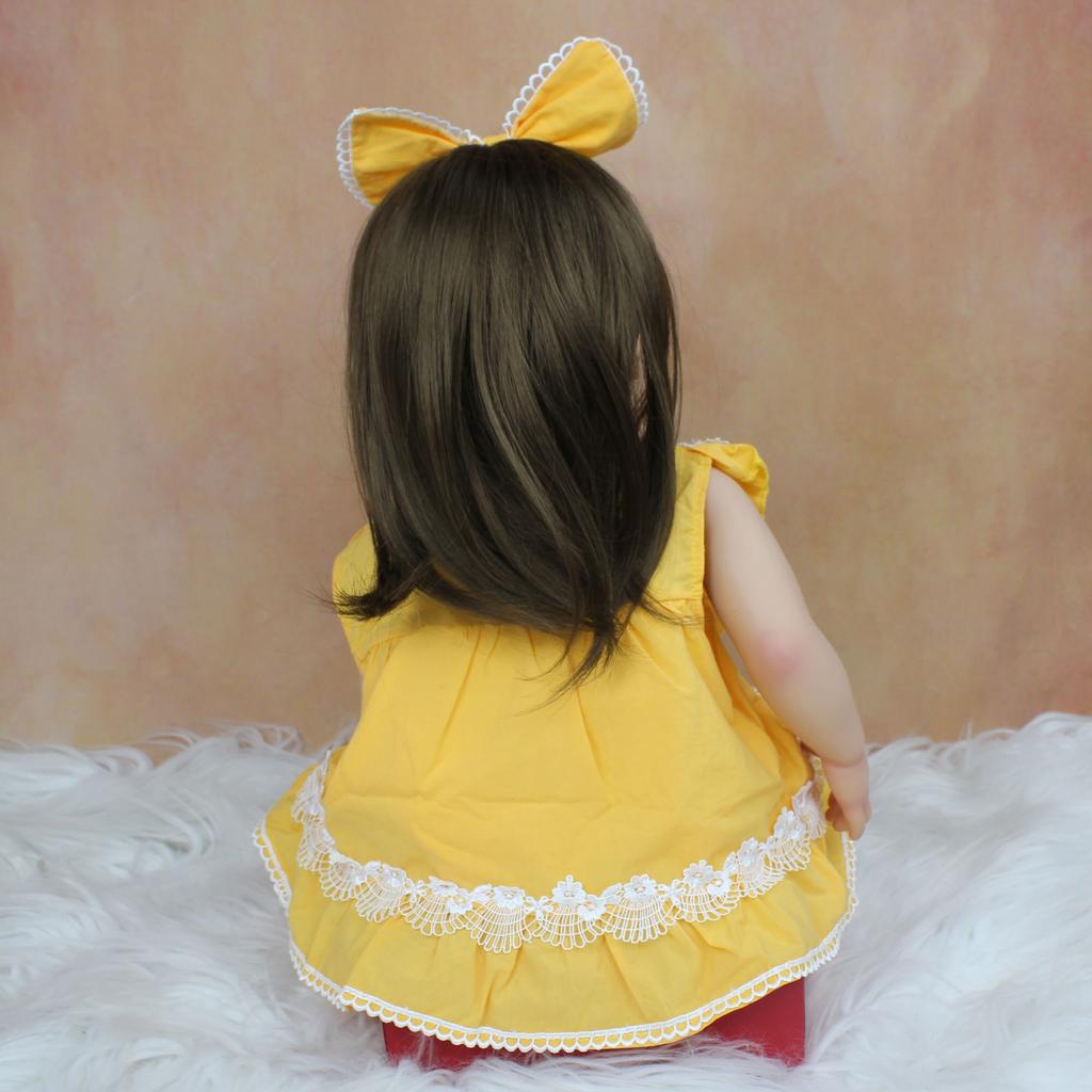 BZDOLL 55CM Ny Full Silikon Reborn Baby Girl Doll Toy 22 Tommer Vinyl Classic Dress Up Boneca Bursdagsgave Badeleke