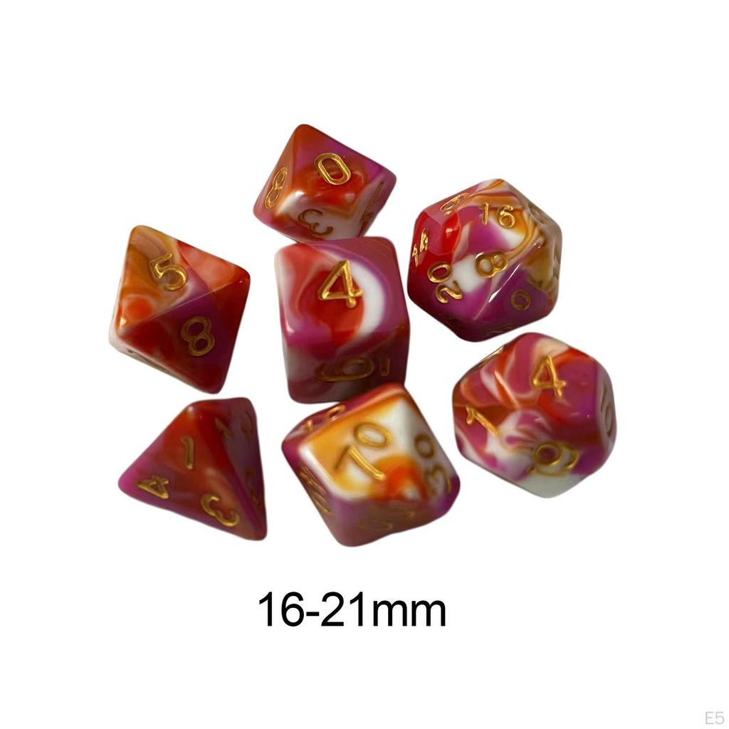 7 Piece RPG Dice Set Polyhedral 4 Color for Role Playing Game Cafe