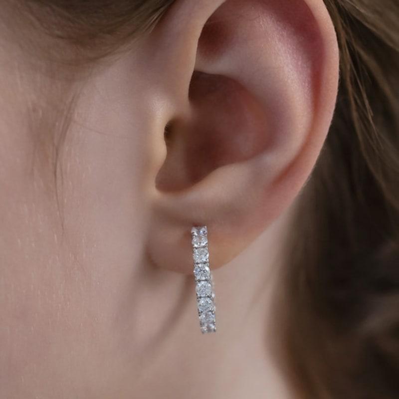 TATIANA (925 Silver) Lucent Line Hoop Earrings EC3200