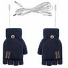 Double-Sided Heating Gloves Adjustable Temperature Rechargable Mittens Washable Fingerless Hands Warmer Warm for Outdoor Hiking