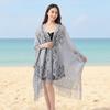 Breathable Lace Hollow Flower Shawl Sunscreen Seaside Vacation Cloak  For Gift