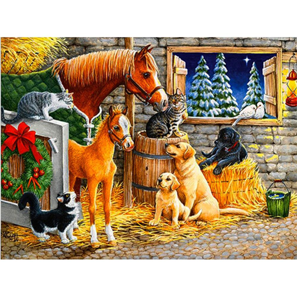 

5D Diy Полный дрель Алмазная картина Женщина Вышивка крестиком Алмазная мозаика Волк Стразы Картина Подарок для женщин Full Square 20X30CM светло-синий