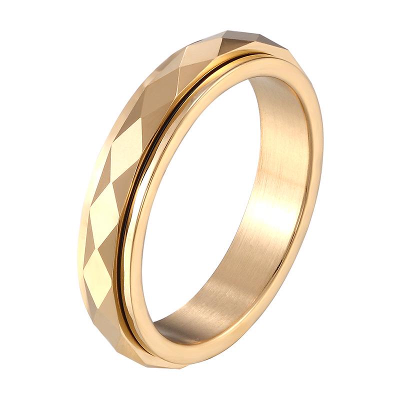 Elegant Tungsten Steel Spinning Ring: Women's Non-Fading Good Luck Accessory