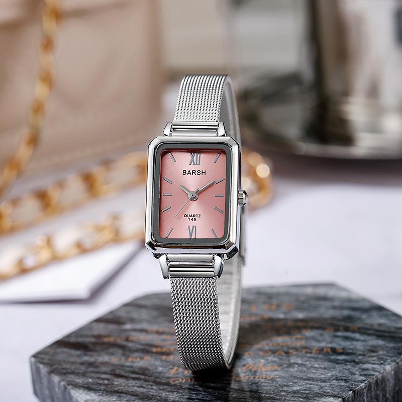 Damenuhr Luxus Rechteckiges Zifferblatt Damen Quarzuhr Mädchen Geschenke Koreanisches Stahlarmband Studenten Armbanduhr Dropshipping