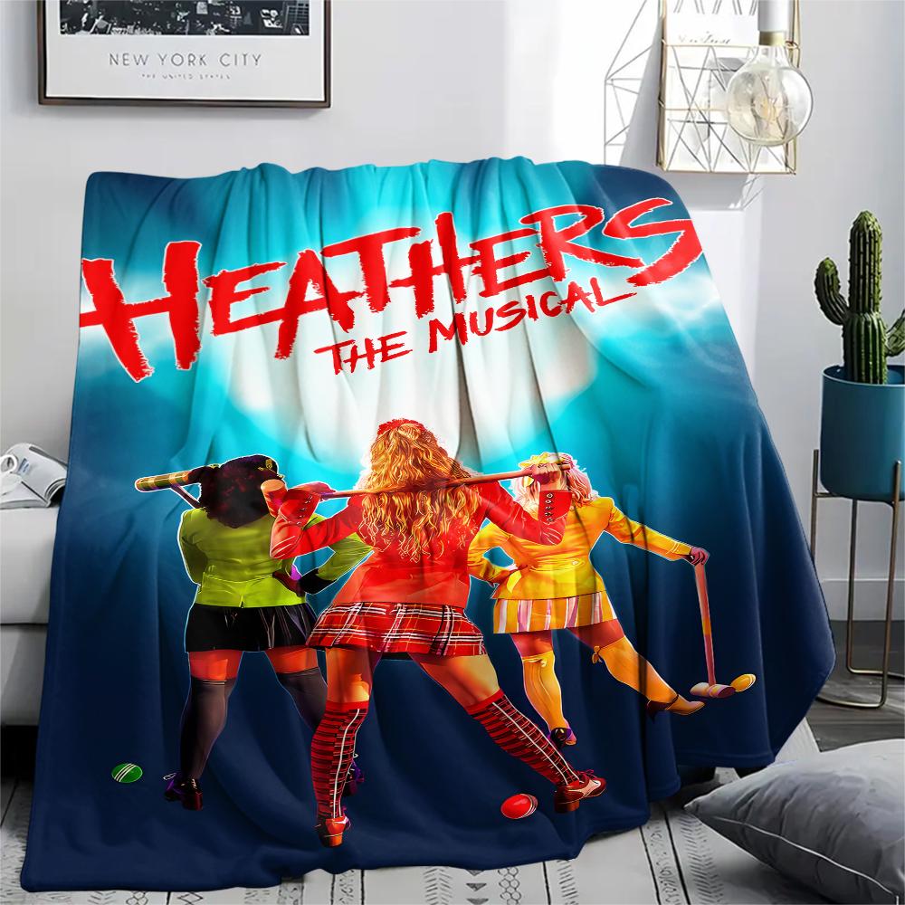 1PC Heathers Print Flannel Blanket, High quality All Seasons, Home Decor, Warmth and Comfort, Perfect for Christmas Gifts