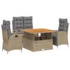 VidaXL Garden Dining Set with Cushions 4 Pcs, Patio Table, Patio Furniture, Outdoor Furniture, Beige 3277489