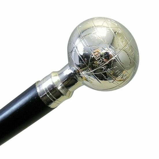 Antique Style Victorian Vintage Designer Brass Handle Cane Wooden Walking Stick