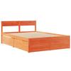 Vidaxl Bed Frame Without Mattress, Waxed Brown, 135X190 Cm, Solid Pine