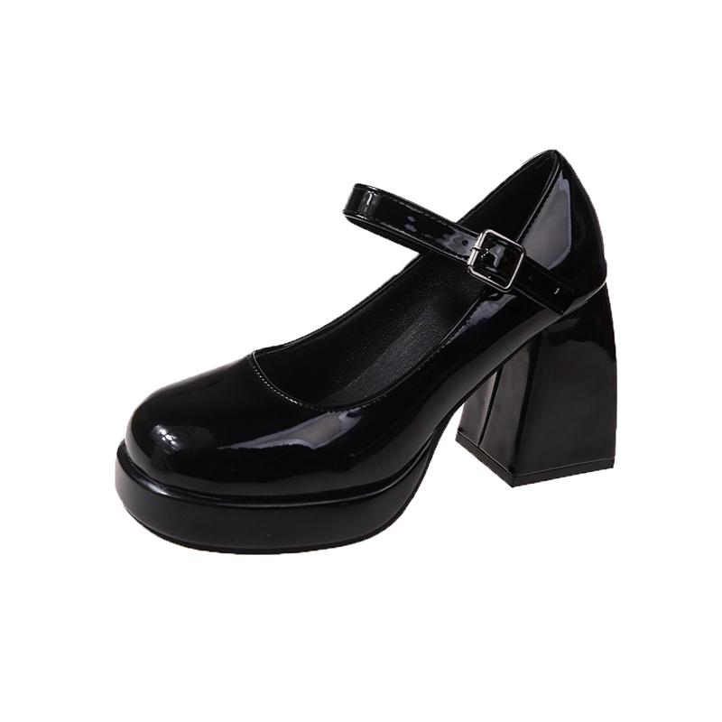 

Fashion Women s Fashion Chunky Heel Mary Jane Shoes Spring New Round Head Shallow Mouth Line with Anti-slip Wear-resistant Shoes 35