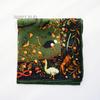 Army green luxury silk scarf women printed bird 100% real silk twill scarves wrap foulard shawl  90cm square bandana lady gift