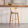 Nordic Solid Wood Modern Bar Stool with Backrest