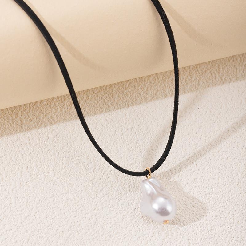 Special-shaped water drop pearl pendant baroque rope chain adjustable hokr jewelry multi-layer necklace