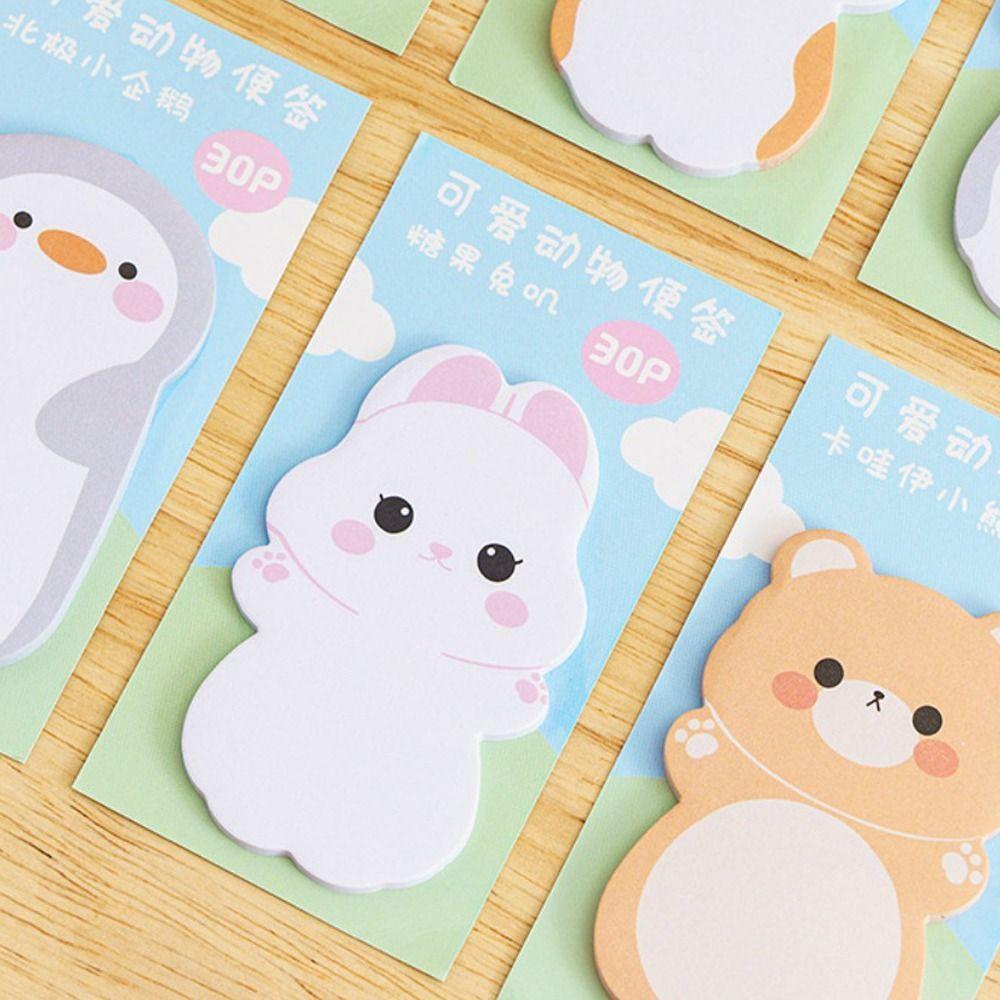 Cartoon Bear Sticky Notes Cat Notepad Message Notes Animal Memo Pad  Stationery