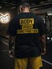 Thick Oversized Black T-Shirt with GYM CONSTRUCTION Print