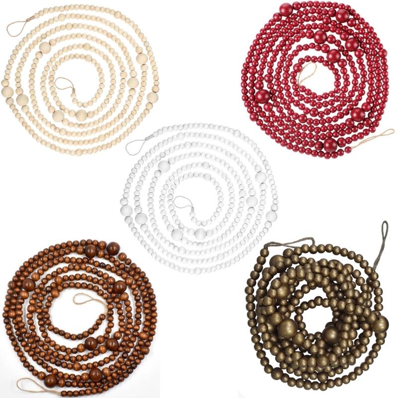 DIY Wooden Bead Garlands For Christmas Tree Decorations Family Crafting Activity Holiday Party Hanging Ornament