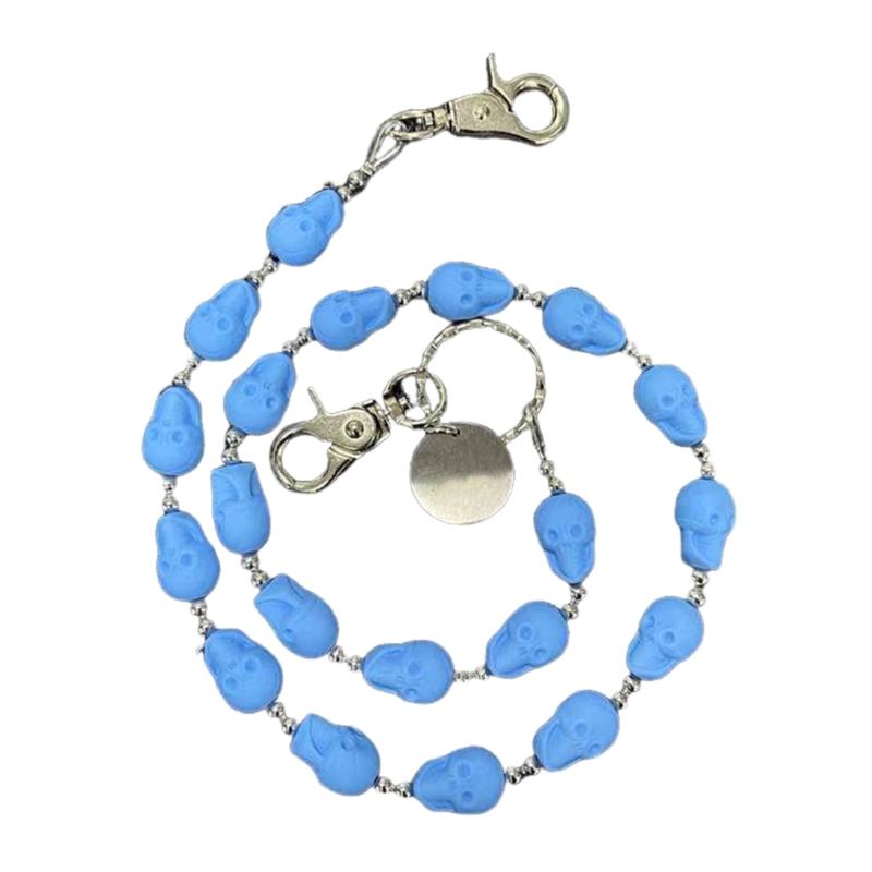 

Blue Skull Pendant Adjustable Pants Chain Clothes Accessories Trendy Metal Accessory for Music Festivals and Parties 1
