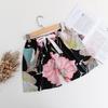 Women's Summer Cotton Silk Drapey Floral Shorts with Elastic Waist
