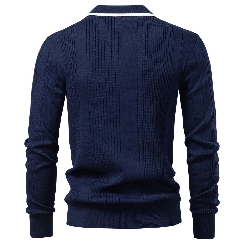 Gant 2025 Autumn and Winter Embroidery New European Size Lapel Men's Sweater Polo Half Zipper High-quality Knitted Sweater Men's Clothing