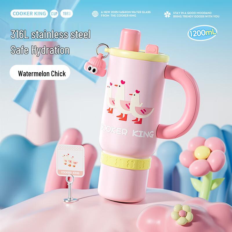 COOKER KING Black Cat Band 1200ml 316L Stainless Steel Insulated Cup