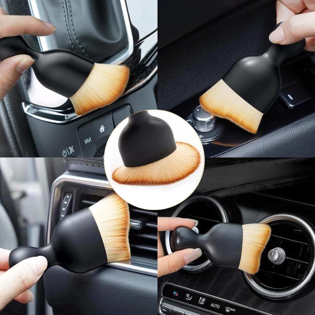 3PCS Car Interior Cleaning Tool, Car Cleaning Brush Dust Collectors,Dust Brush,Car Interior Cleaning Tool Brush with Cover