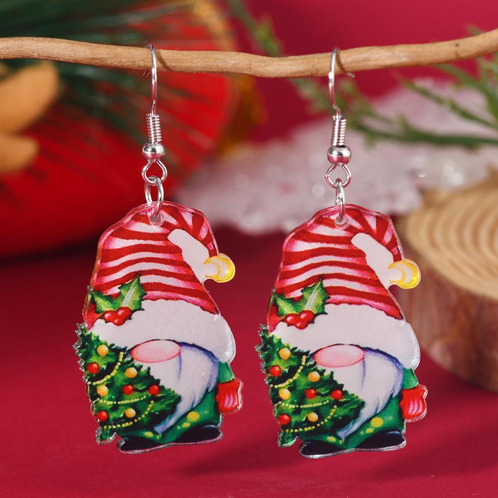 Festive Snowman & Santa Claus Christmas Earrings Set