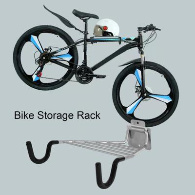 Portaoggetti per portaoggetti da parete per biciclette Resistente alla ruggine, resistente al carico, facile installazione, portaoggetti orizzontale per montaggio a parete per bici da interno