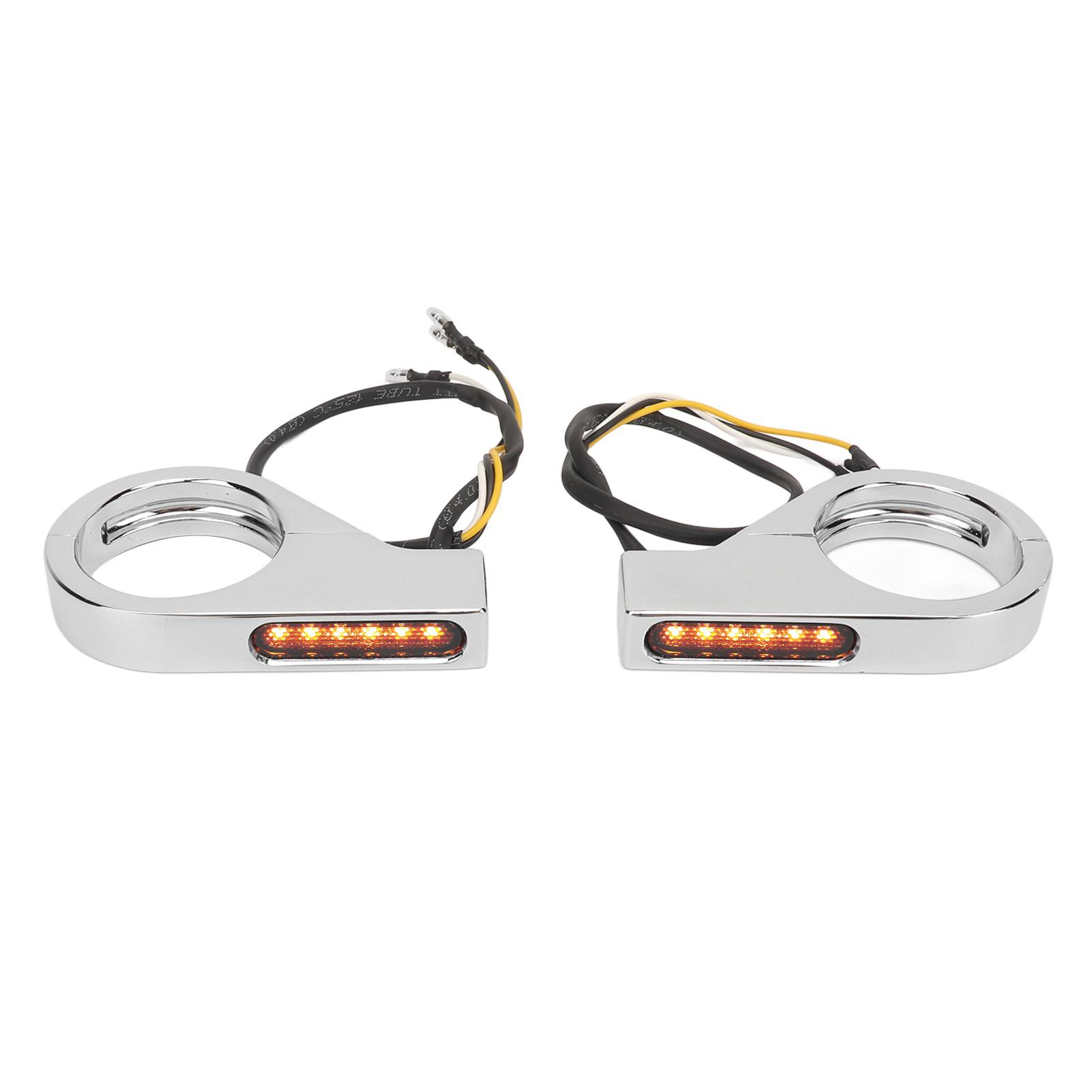 

Передняя вилка светодиодный указатель поворота высокая яркость устойчивость вилка зажим индикаторы огни для 41MM серебряный