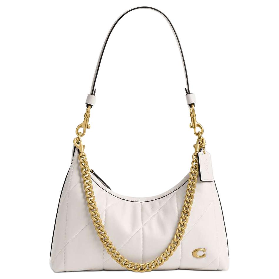 Coach Jliet 25 Logo Lambskin Shoulder Bag Medium Women Shoulder Bag Chalk-White CEM90-B4HA