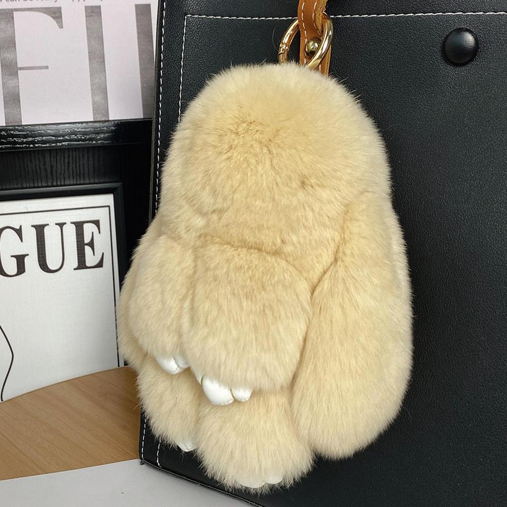 Mini Rex Rabbit Fur Pom Pom Keychain Bag Charm Keyring