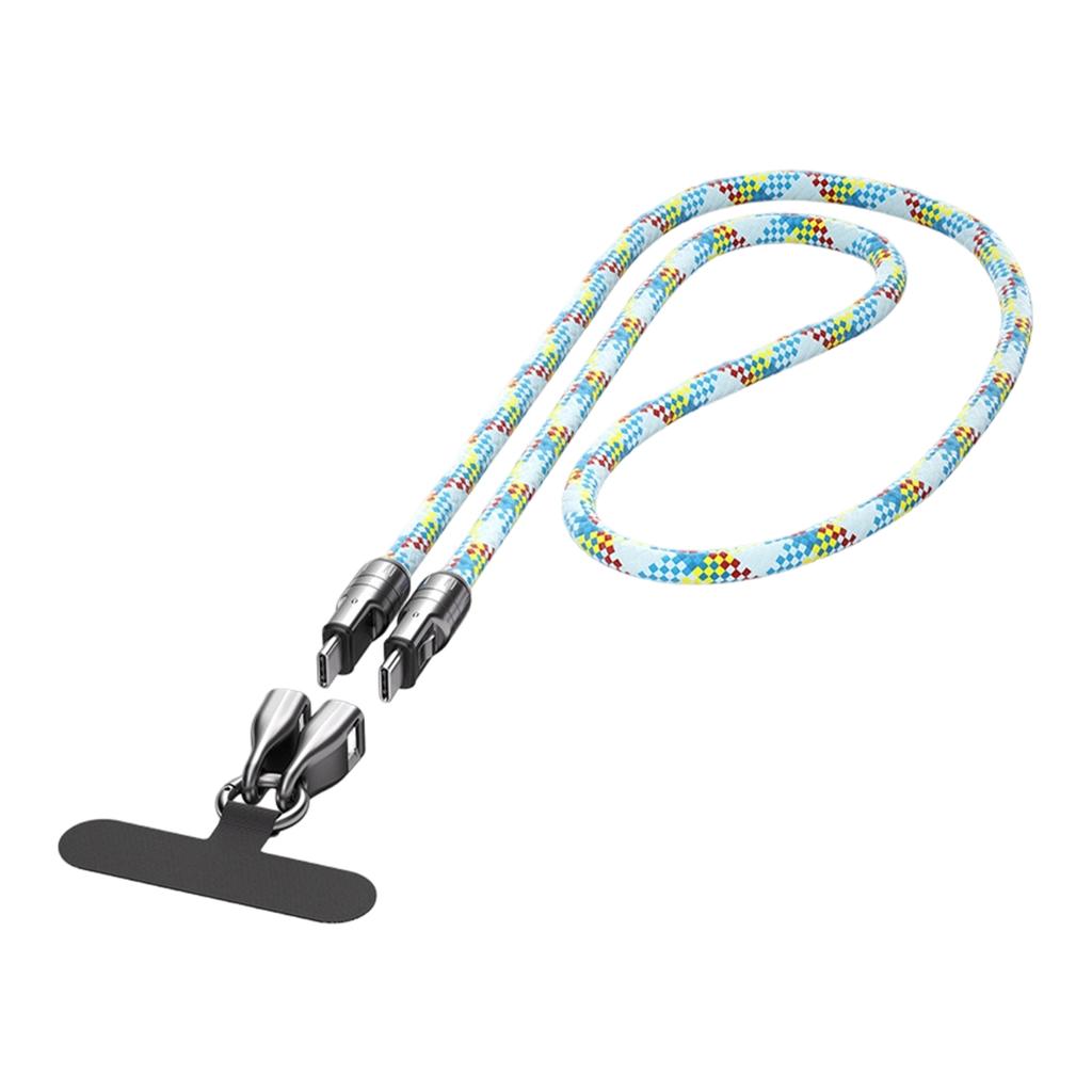 C To C 240W Charging Cable With Wearable Bracelet Design,2 In 1 Cell Phone Lanyard 5A Fast Charging Data Cable, 480Mbps Data Transfer USB C Cable Cell