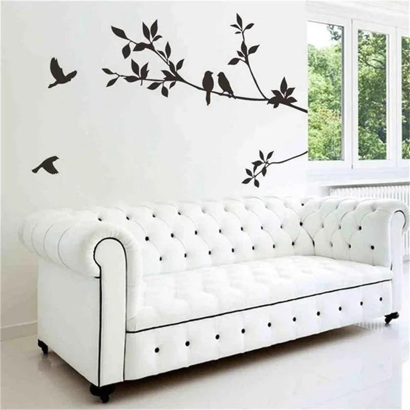 Home Decoration Tools Bird Wall Stickers Tree Leaf Vinyl for Children's Home Decor Living Room Stickers On The Wall Accessories