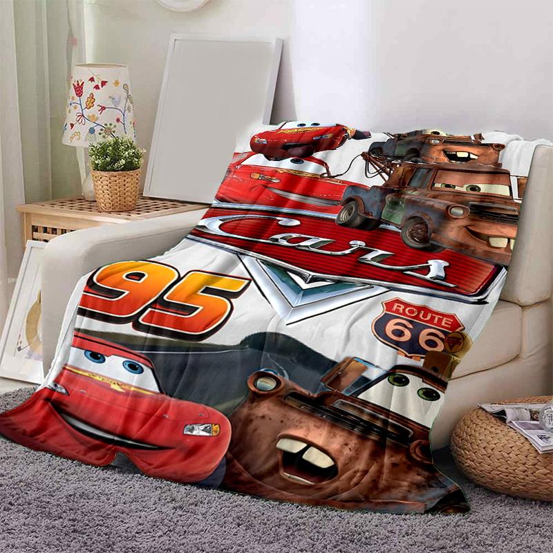 1pc Mcqueens Race Day Flannel Blanket Soft Warm Throw Blanket for Bedroom Living Room Bed Travel Camping Picnic Gift. M730040