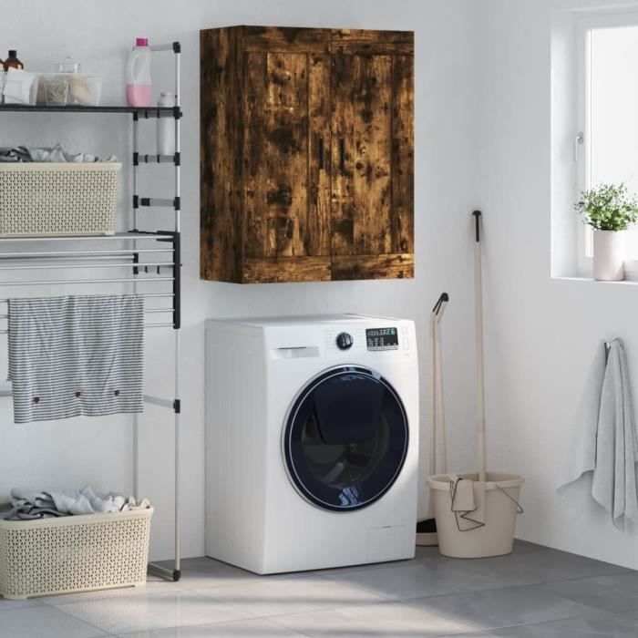 VidaXL Wall Cabinet Smoked Oak 69.5x34x90 Cm Engineered Wood 830401