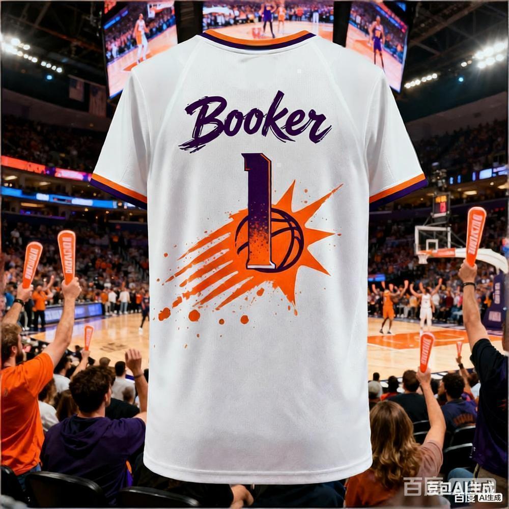 Booker 3D Basketball Number 1 T Shirt American Basketball Top Training Breathable Tee Crew Neck Short Sleeves T-shirt