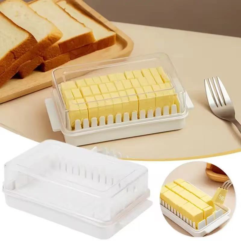 1Pc Butter Dish with Cover Butter Fresh-keeping Box with Cutter Slicer Countertop Butter Box for Home Cheese Storage Box