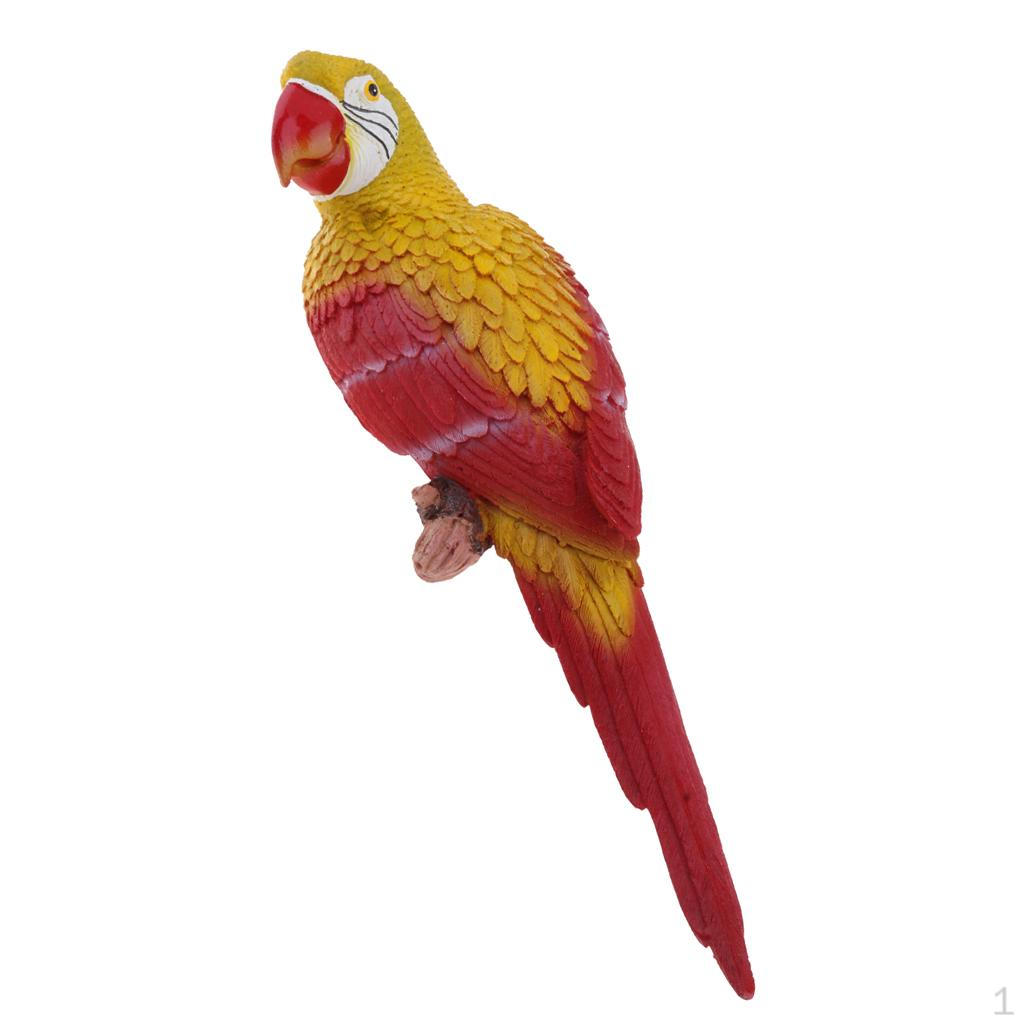 Feathered Birds, Resin Parrot Statues Landscape Animal Ornaments Crafts, Garden & Yard Decoration -