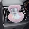 Doll Car Seat with Air Vent Clip Desktop Stand Cute Safety Belt Plush Cushion 17cm Doll Seat Car Ornament Gift for Collectors Fans