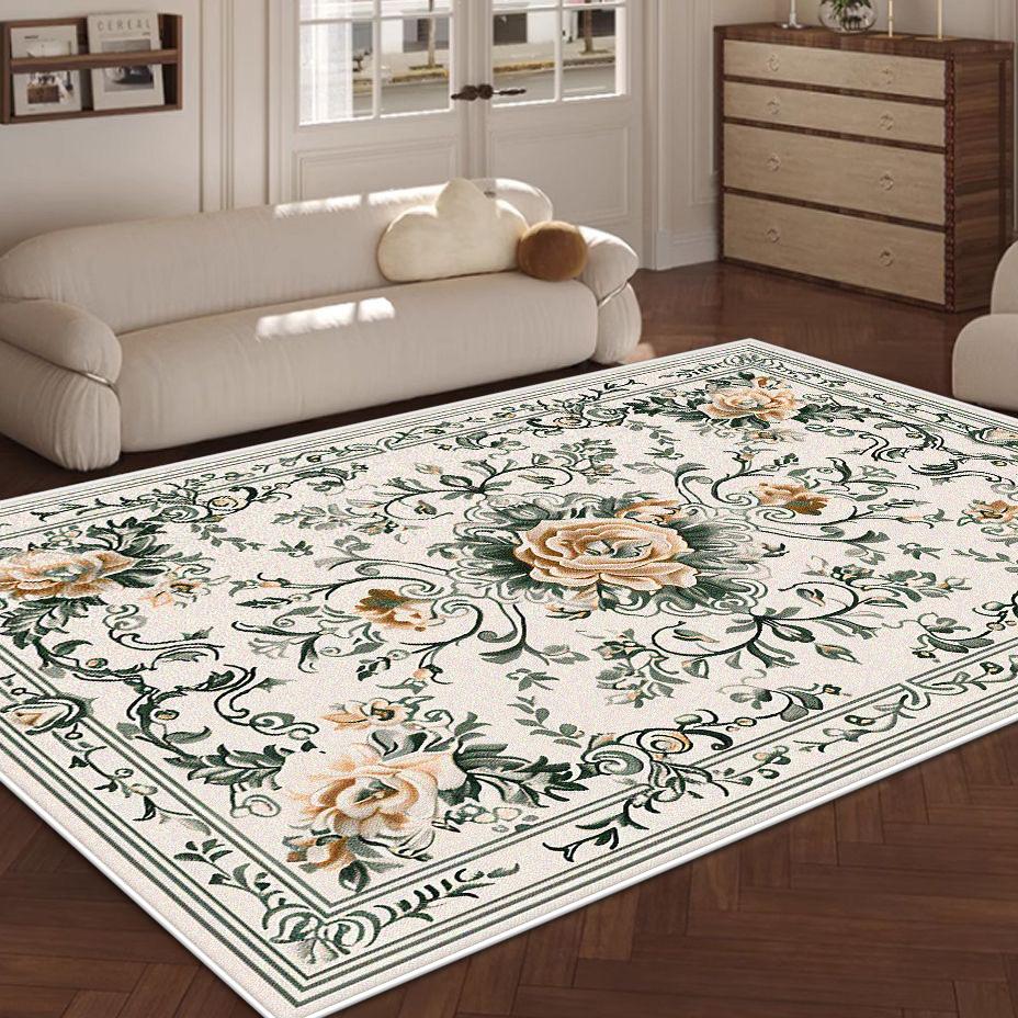 Tappeto Stile Floreale Pianta Nordica Soggiorno Decorazione Lusso Tappeto Morbido Floreale 200x300cm Camera da Letto Fondo Letto Tappetino Antiscivolo Lavabile